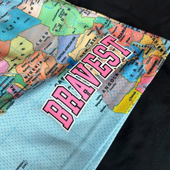 Bravest Studios Atlas Map Shorts Large New - Picture 3 of 9